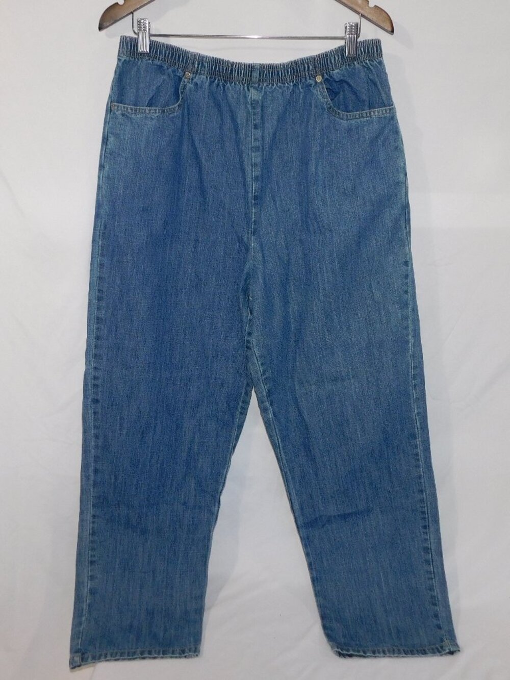 Tradition Country Collection plus Elastic Waist Pull on Blue Jeans Womens 16W